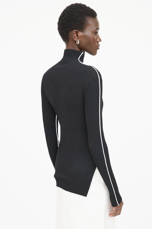 Celine Piped Mock Neck Top