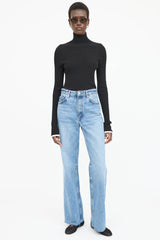 Celine Ribbed High Neck Top