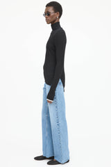 Celine Ribbed High Neck Top