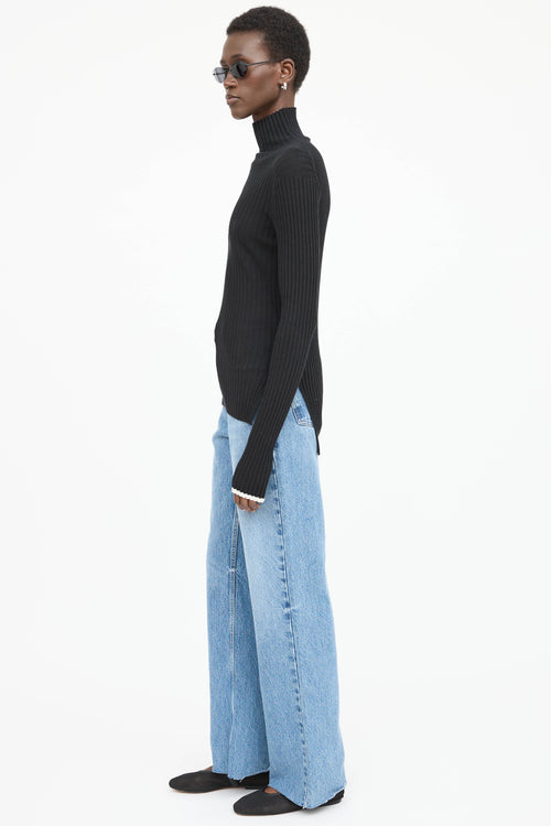 Celine Ribbed High Neck Top