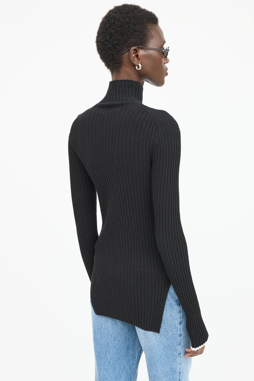 Celine Ribbed High Neck Top