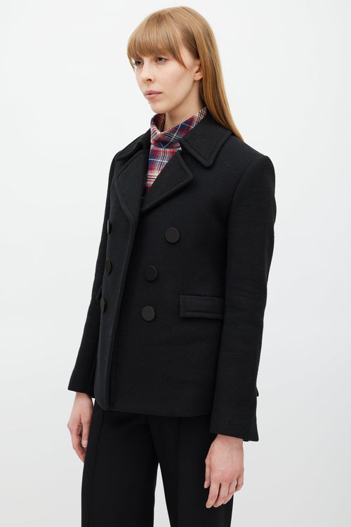 Celine Black Wool Pea Coat