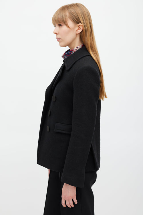 Celine Black Wool Pea Coat