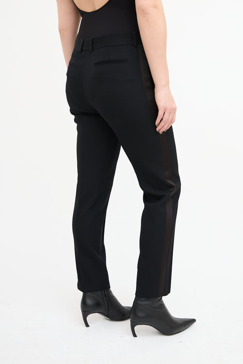 Celine Black Wool Tuxedo Slim Trouser