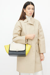 Celine Black & Yellow Leather Medium Trapeze Bag