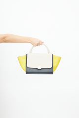 Celine Black & Yellow Leather Medium Trapeze Bag
