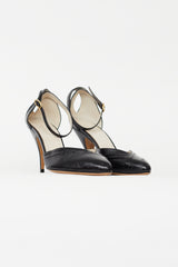 Celine Black Criss Cross Leather Heel