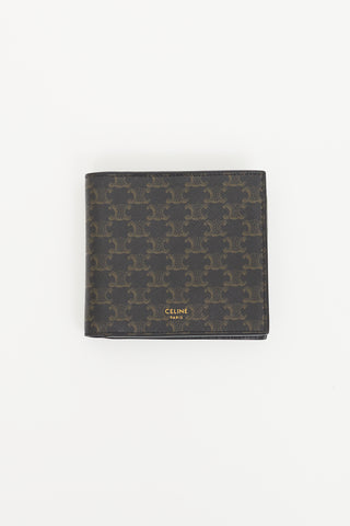 Celine Black & Brown Triomphe Bi-Fold Wallet