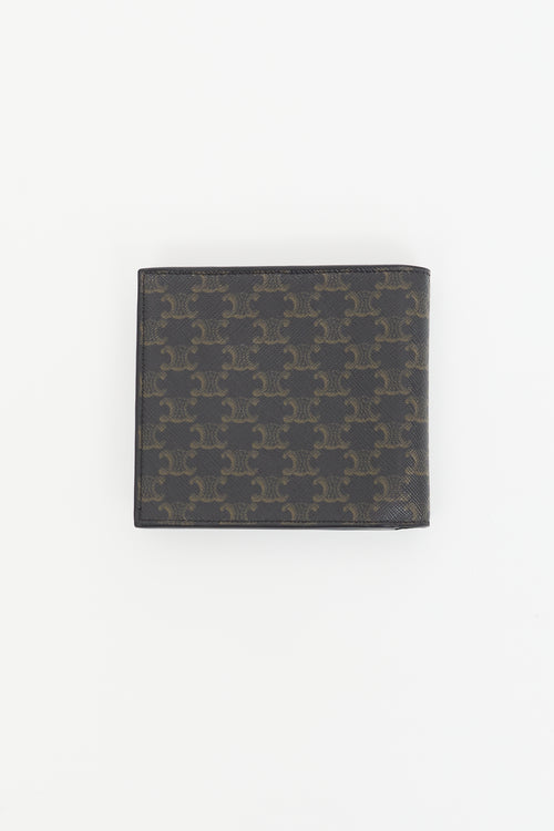 Celine Black & Brown Triomphe Bi-Fold Wallet