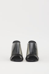 Celine Black PVC & Leather Heeled Mule