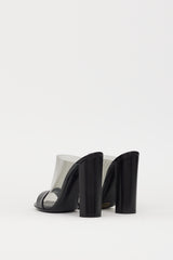 Celine Black PVC & Leather Heeled Mule