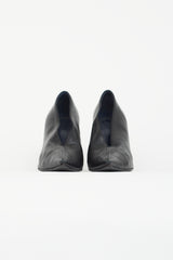 Celine Black Leather V-Neck Pump