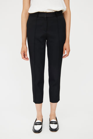 Black Wool Cropped Pant