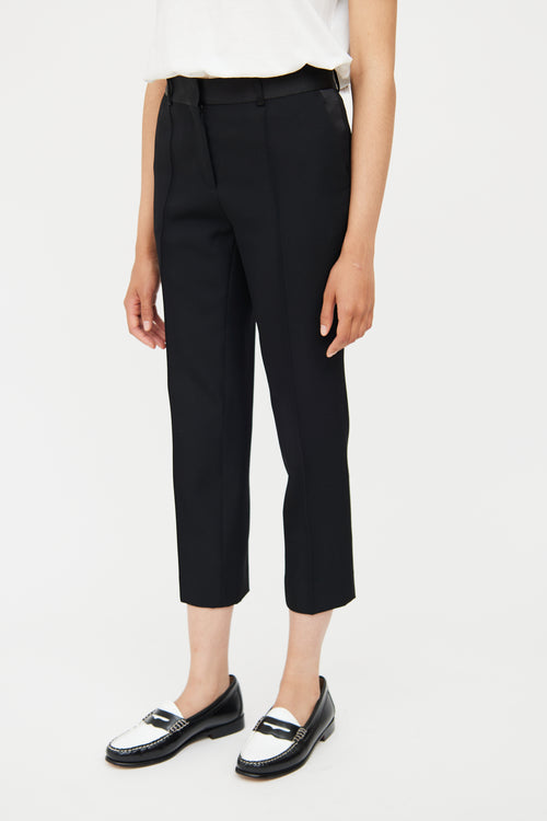 Black Wool Cropped Pant