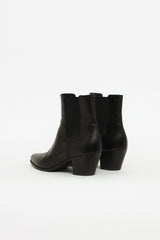 Celine Black Leather Drugstore Chelsea Bootie