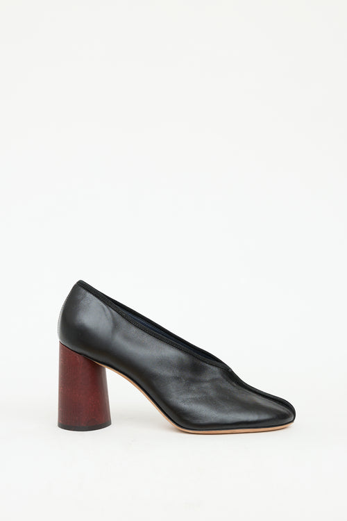 Celine Black & Brown Leather Centre Seam Heel