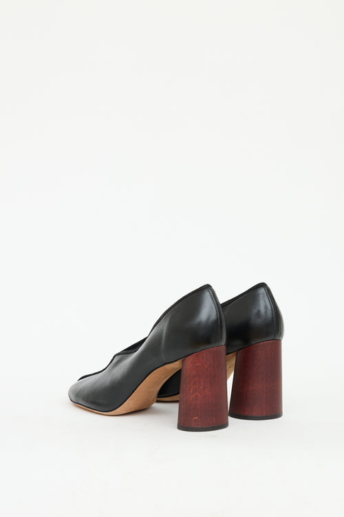 Celine Black & Brown Leather Centre Seam Heel