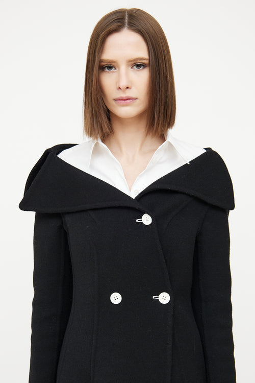 Celine Black Wool Off Shoulder Jacket