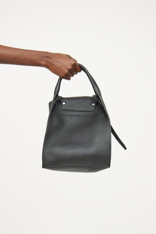 Black Leather Small Big Bag Shoulder Bag