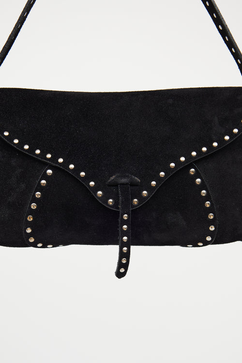 Celine Black Suede Studded Bag