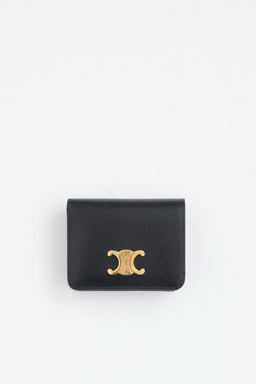 Celine Leather Triomphe Bi-Fold Wallet