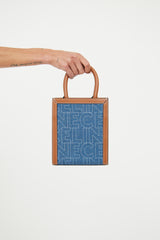 Celine Denim & Brown Leather Mini Vertical Cabas Bag