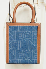Celine Denim & Brown Leather Mini Vertical Cabas Bag