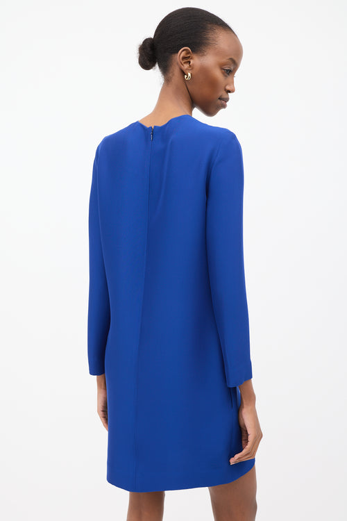 Celine Blue Silk Mini Shift Dress