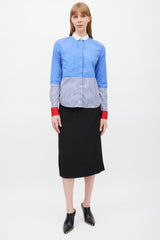 Celine Blue & Multicolour Striped Shirt