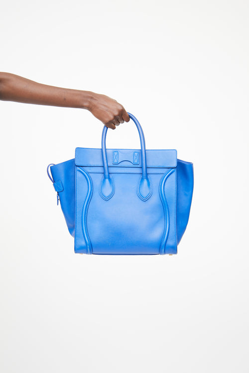 Celine Blue Medium Luggage Tote Bag