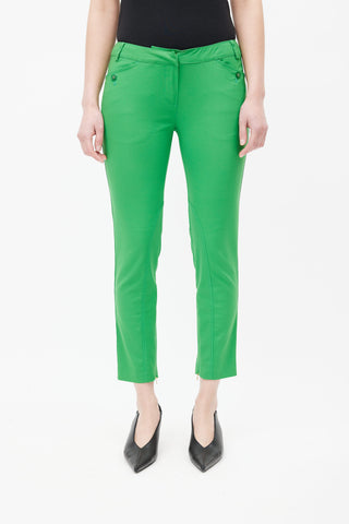 Celine Bright Green Slim Leg Trouser