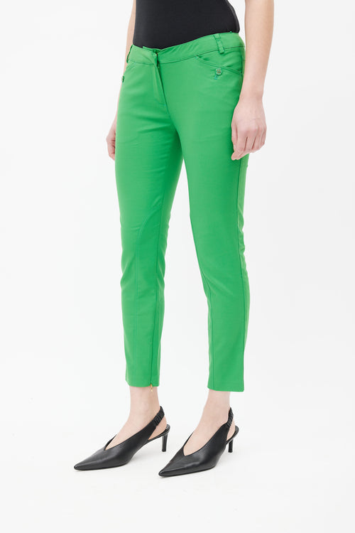Celine Bright Green Slim Leg Trouser