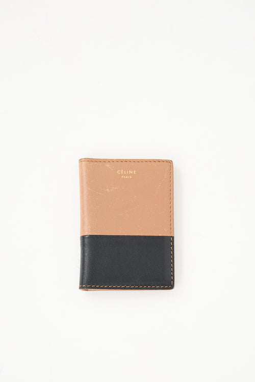 Celine Brown & Black Leather Bifold Card Holder