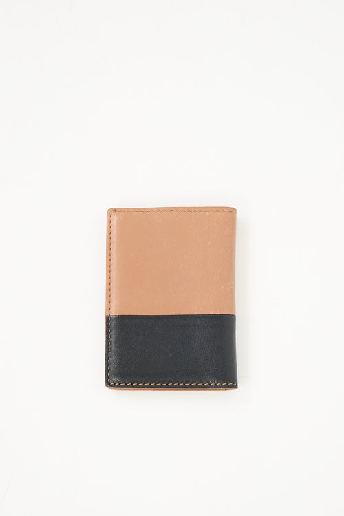 Celine Brown & Black Leather Bifold Card Holder