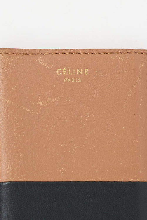 Celine Brown & Black Leather Bifold Card Holder