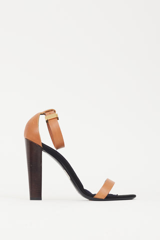 Celine Brown & Black Leather & Suede Heel