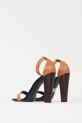 Celine Brown & Black Leather & Suede Heel