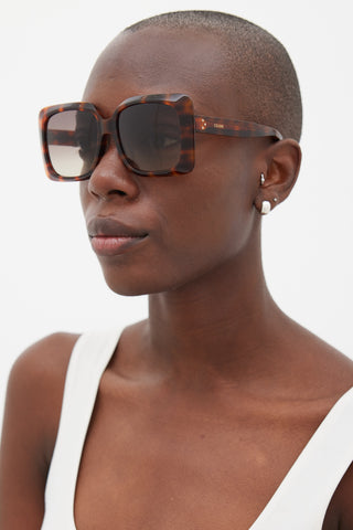 Brown CL40096F Square Sunglasses