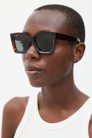 Celine Brown CL40130I Rectangular Sunglasses