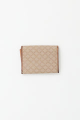 Celine Vintage Brown Canvas Triomphe Monogram Wallet