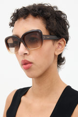 Celine Brown & Clear CL401621 Square Sunglasses