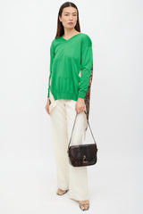 Celine Brown & Gold Leather Embossed Bag