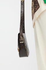 Celine Brown & Gold Leather Embossed Bag