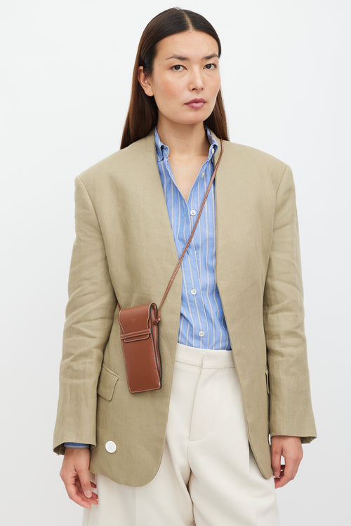 Celine Brown & Gold Leather Pouch
