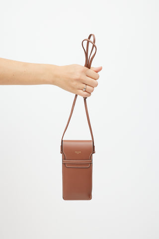 Celine Brown & Gold Leather Pouch