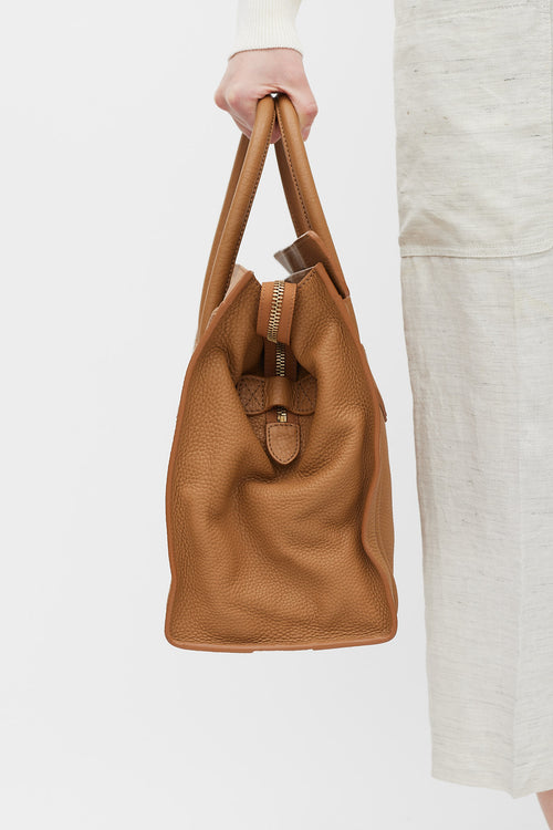Celine Brown Leather Luggage Tote