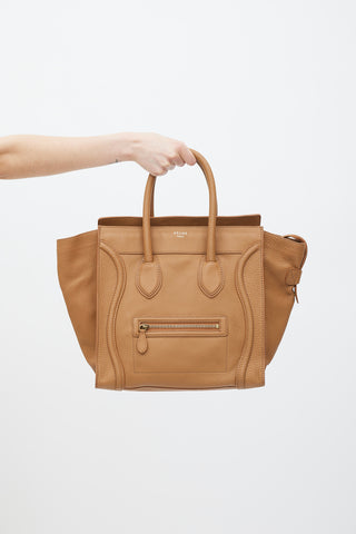 Celine Brown Leather Luggage Tote
