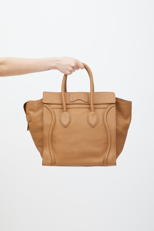 Celine Brown Leather Luggage Tote