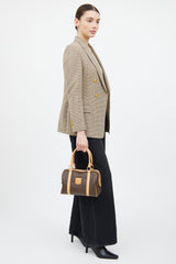 Celine Brown Macadam Boston Monogram Bag