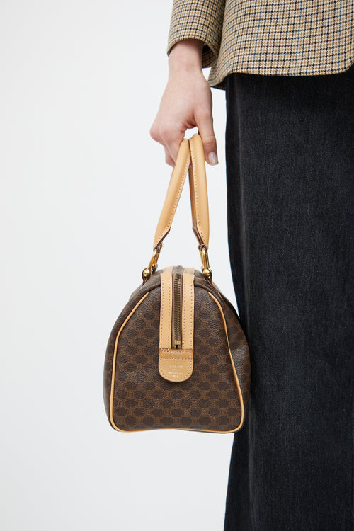 Celine Brown Macadam Boston Monogram Bag